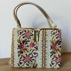 Vintage structured floral purse